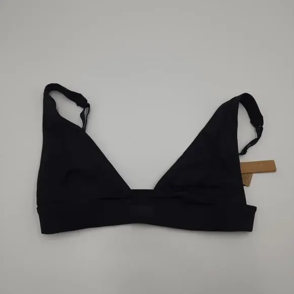 SKIMS Swim Plunge Bikini Top in Onyx Size M - Picture 1 of 7
